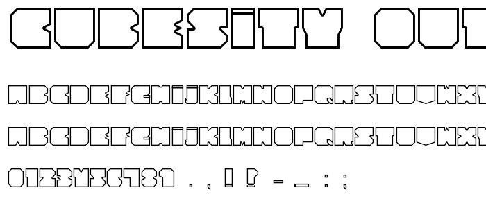 Cubesity outline font